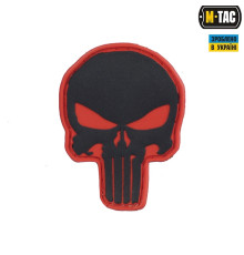 M-TAC НАШИВКА PUNISHER ПВХ КРАСНО-ЧЕРНАЯ