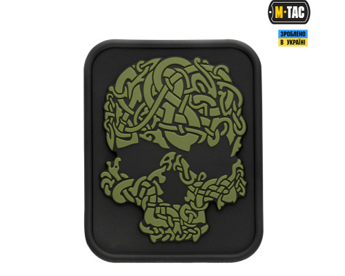 M-TAC НАШИВКА VIKING SKULL ПВХ ЧЕРНЫЙОЛИВА