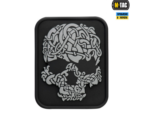 M-TAC НАШИВКА VIKING SKULL ПВХ ЧЕРНЫЙСЕРЫЙ