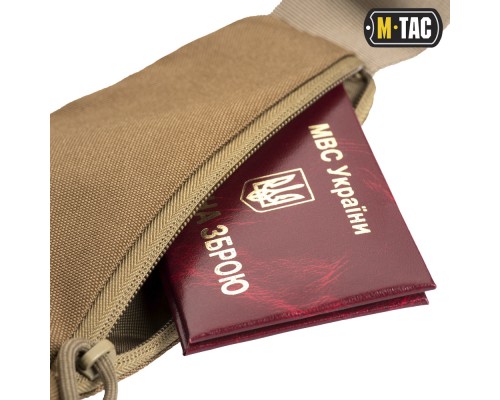 M-TAC СУМКА-КОБУРА НАПЛЕЧНАЯ С ЛИПУЧКОЙ COYOTE