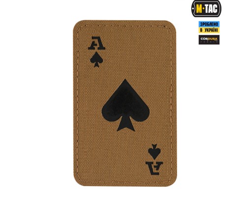 M-TAC НАШИВКА ACE OF SPADES LASER CUT COYOTEBLACK