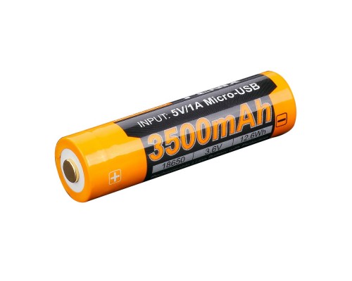 Аккумулятор 18650 Fenix 3500 mAh ARB-L18-3500U micro usb зарядка