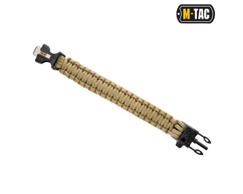 M-TAC БРАСЛЕТ ПАРАКОРД С ИСКРОВЫСЕКАТЕЛЕМ И СВИСТКОМ TAN