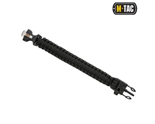 M-TAC БРАСЛЕТ ПАРАКОРД С ИСКРОВЫСЕКАТЕЛЕМ И СВИСТКОМ BLACK