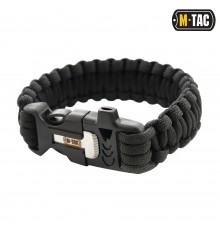 M-TAC БРАСЛЕТ ПАРАКОРД С ИСКРОВЫСЕКАТЕЛЕМ И СВИСТКОМ BLACK