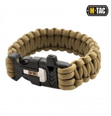 M-TAC БРАСЛЕТ ПАРАКОРД С ИСКРОВЫСЕКАТЕЛЕМ И СВИСТКОМ TAN