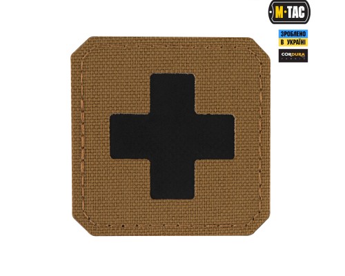 M-TAC НАШИВКА MEDIC CROSS LASER CUT COYOTEBLACK