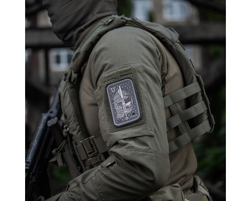 M-TAC НАШИВКА DEUS VULT ACE (ЖАККАРД) СЕРАЯ