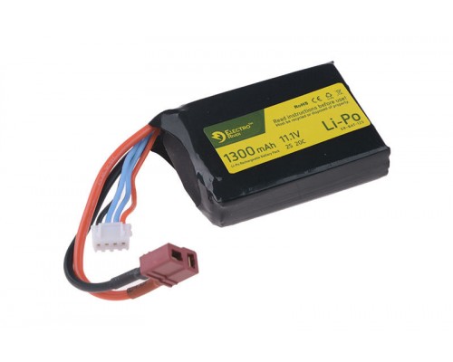 Аккумулятор LiPo 11.1V 1300mAh 20/40C Battery - AN/PEQ Size - T-Connect (Deans)