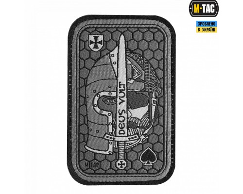 M-TAC НАШИВКА DEUS VULT ACE (ЖАККАРД) СЕРАЯ