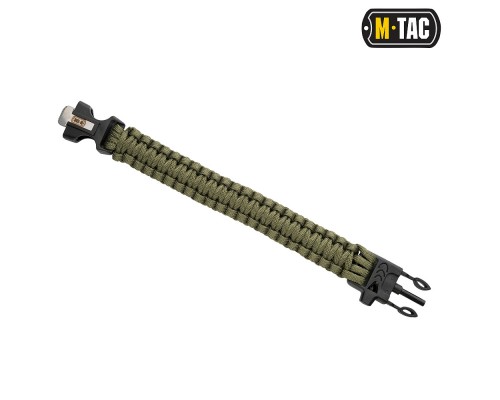 M-TAC БРАСЛЕТ ПАРАКОРД С ИСКРОВЫСЕКАТЕЛЕМ И СВИСТКОМ OLIVE