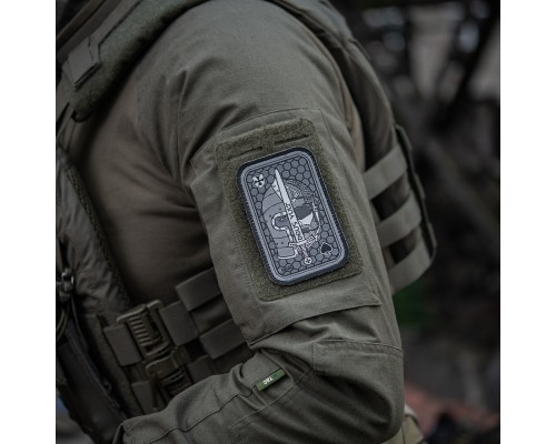 M-TAC НАШИВКА DEUS VULT ACE (ЖАККАРД) СЕРАЯ