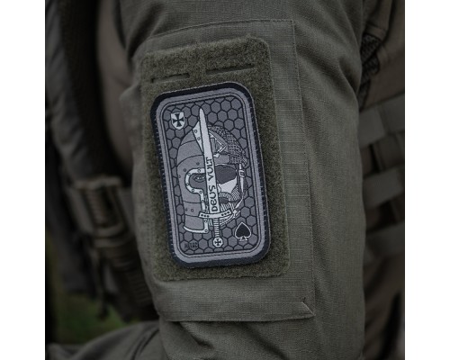 M-TAC НАШИВКА DEUS VULT ACE (ЖАККАРД) СЕРАЯ