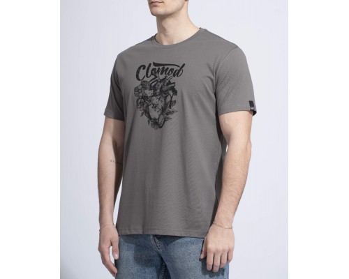 Футболка CLOMOD T-SHIRT "FLOWER HEART" Wolf Grey