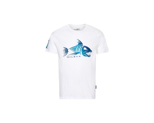 Футболка WILEY X FISH T-SHIRT White Cotton w/ Skeleton