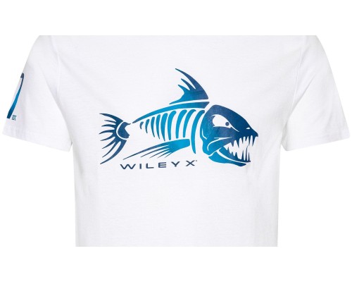Футболка WILEY X FISH T-SHIRT White Cotton w/ Skeleton
