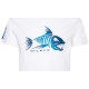 Футболка WILEY X FISH T-SHIRT White Cotton w/ Skeleton