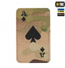 M-TAC НАШИВКА ACE OF SPADES LASER CUT MULTICAMBLACK