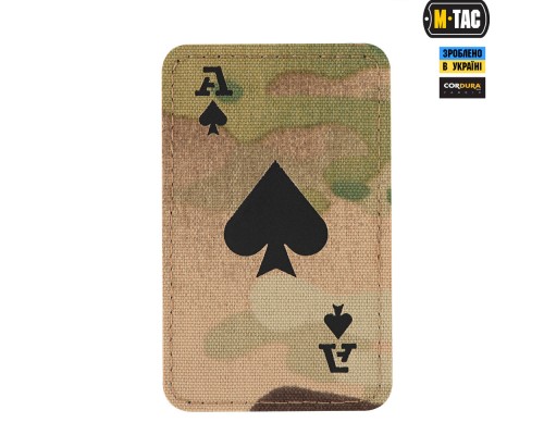 M-TAC НАШИВКА ACE OF SPADES LASER CUT MULTICAMBLACK