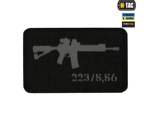 M-TAC НАШИВКА AR-15 2235,56 LASER CUT BLACKGREY