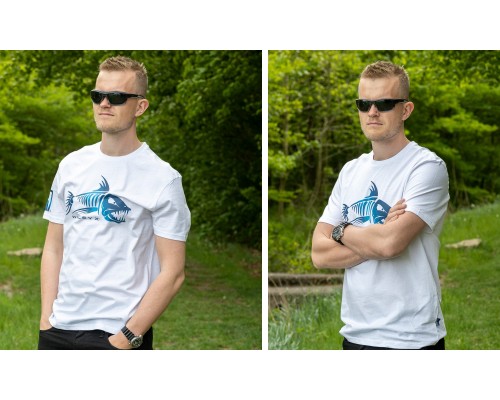 Футболка WILEY X FISH T-SHIRT White Cotton w/ Skeleton