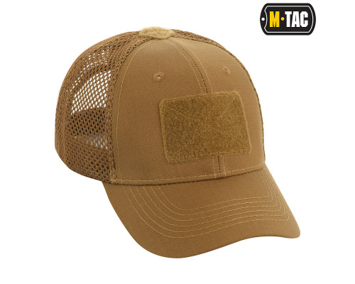 M-TAC БЕЙСБОЛКА С ЛИПУЧКОЙ И СЕТКОЙ FLEX РИП-СТОП COYOTE BROWN