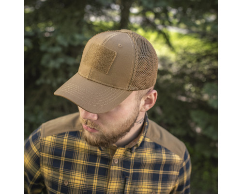 M-TAC БЕЙСБОЛКА С ЛИПУЧКОЙ И СЕТКОЙ FLEX РИП-СТОП COYOTE BROWN