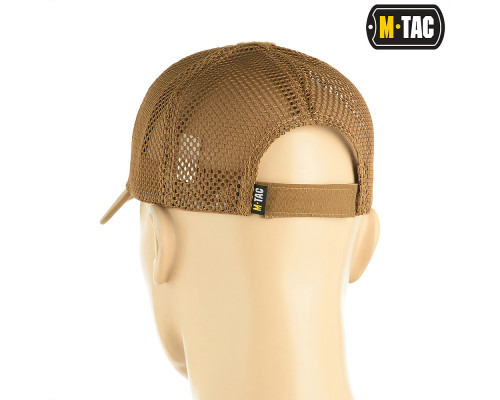 M-TAC БЕЙСБОЛКА С ЛИПУЧКОЙ И СЕТКОЙ FLEX РИП-СТОП COYOTE BROWN