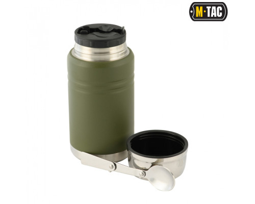 M-TAC ТЕРМОС 750 МЛ СО СКЛАДНОЙ ЛОЖКОЙ ОЛИВА|НЕРЖ.