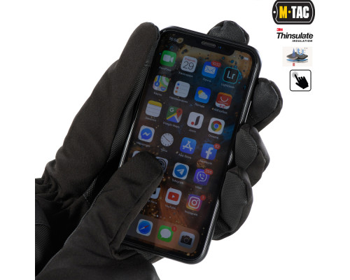 M-TAC ПЕРЧАТКИ SOFT SHELL THINSULATE BLACK