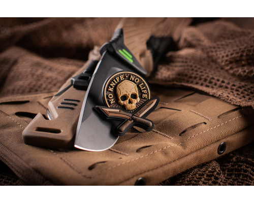 M-TAC НАШИВКА NO KNIFE - NO LIFE 3D ПВХ КОЙОТ
