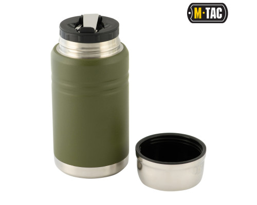 M-TAC ТЕРМОС 750 МЛ СО СКЛАДНОЙ ЛОЖКОЙ ОЛИВА|НЕРЖ.
