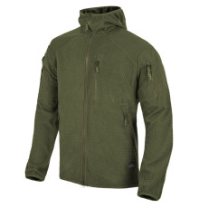 КОФТА ALPHA HOODIE JACKET - GRID FLEECE OLIVE GREEN