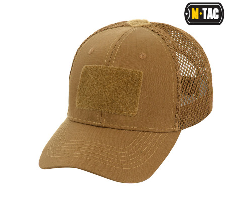 M-TAC БЕЙСБОЛКА С ЛИПУЧКОЙ И СЕТКОЙ FLEX РИП-СТОП COYOTE BROWN