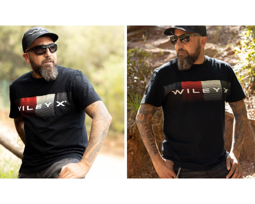 Футболка WILEY X CORE T-SHIRT Black Cotton - Dot Pattern w/ Wiley X